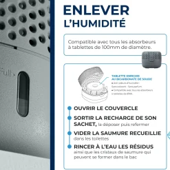 Absorbeur d'humidité Compact + 1 tablette