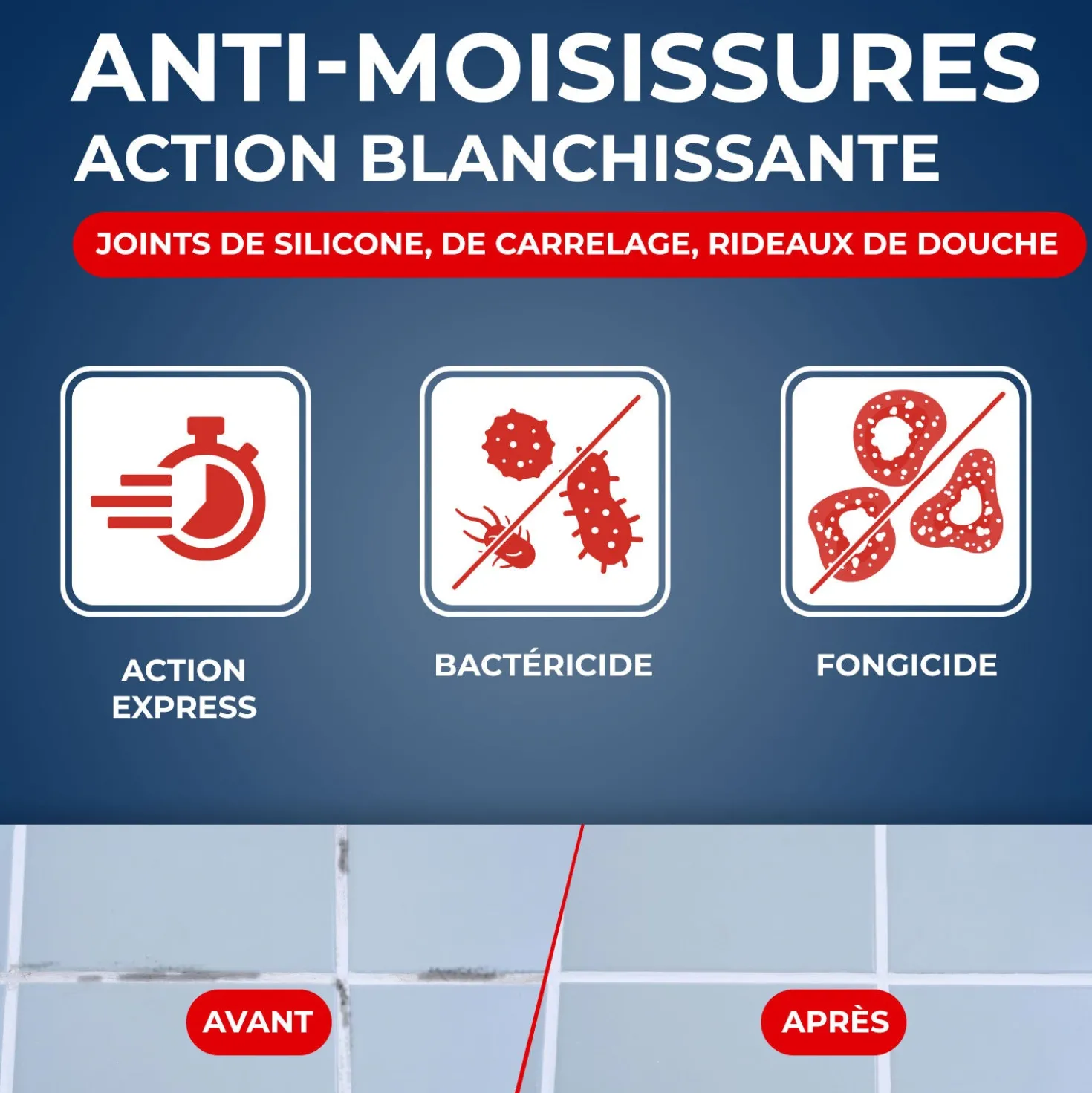 Anti-moisissures pour joints et salle de bains