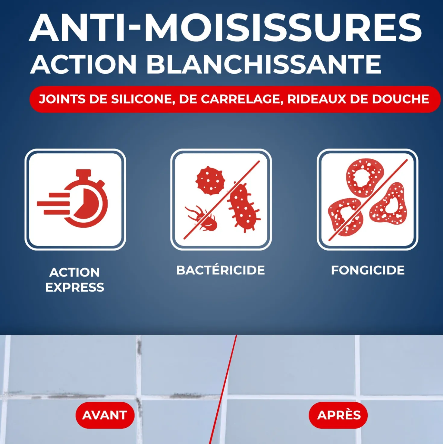 Anti-moisissures pour joints et salle de bains