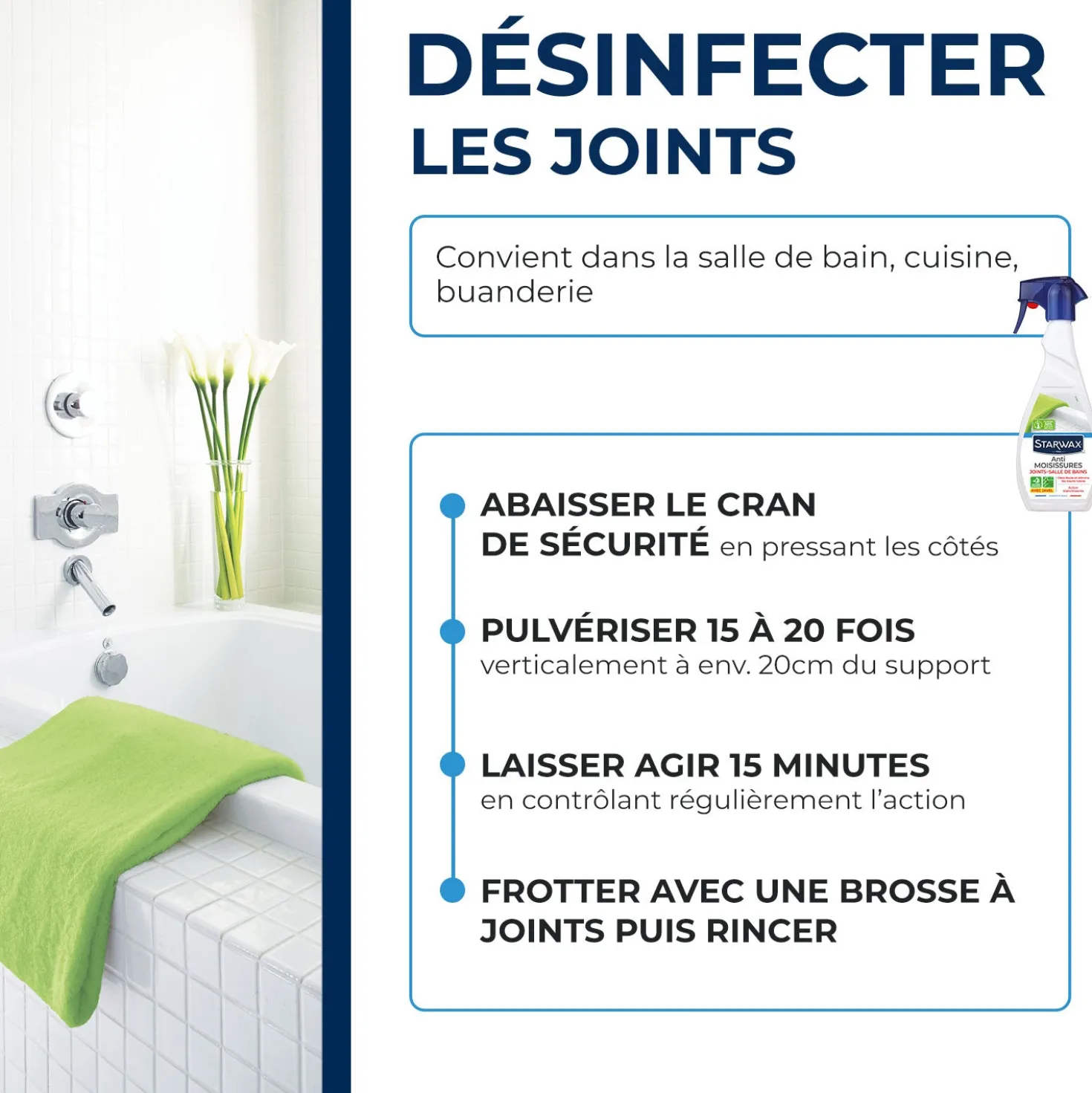 Anti-moisissures pour joints et salle de bains