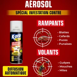 Aérosol diffusion automatique tous insectes