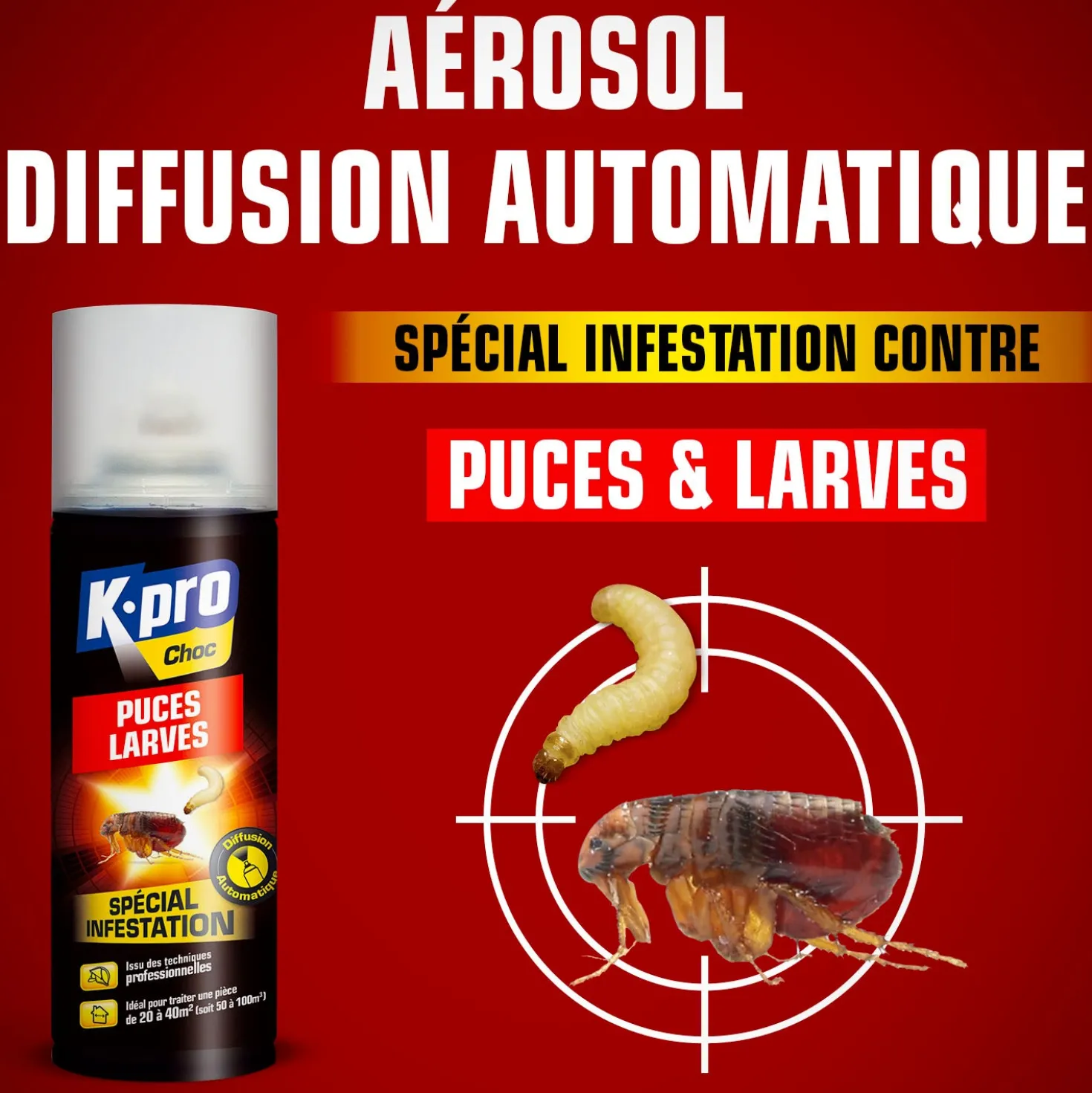 Aérosol diffusion automatique puces et larves