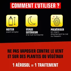 Aérosol foudroyant choc nids de guêpes et frelons