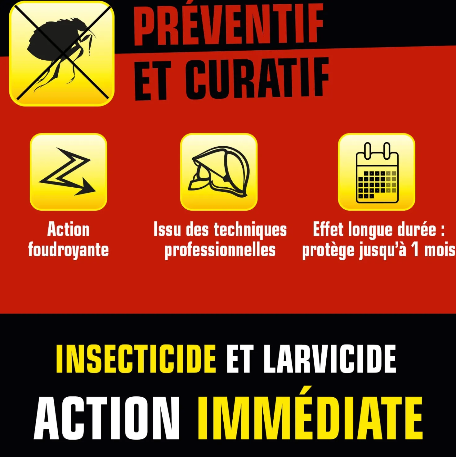 Aérosol foudroyant puces et larves