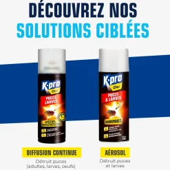 Aérosol foudroyant puces et larves