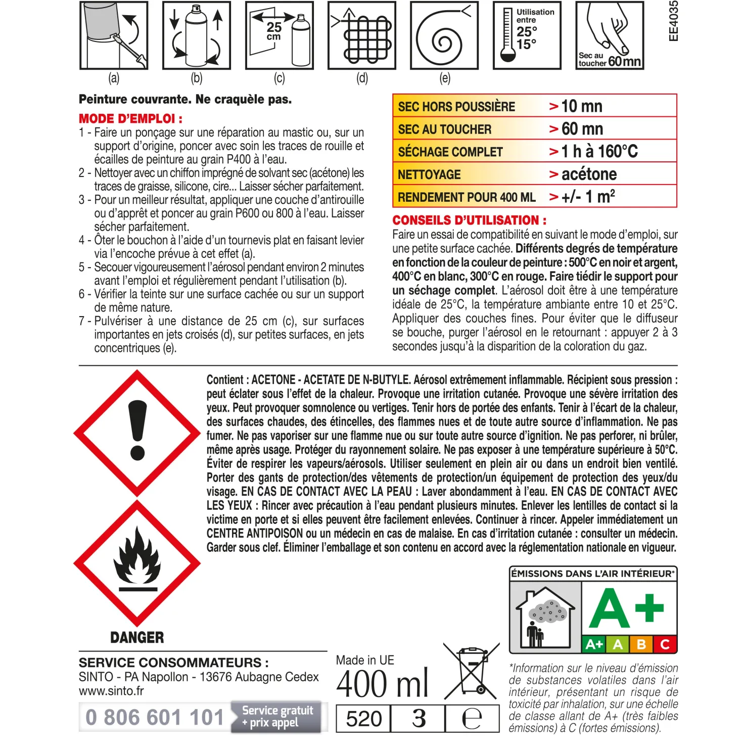 Aérosol haute température