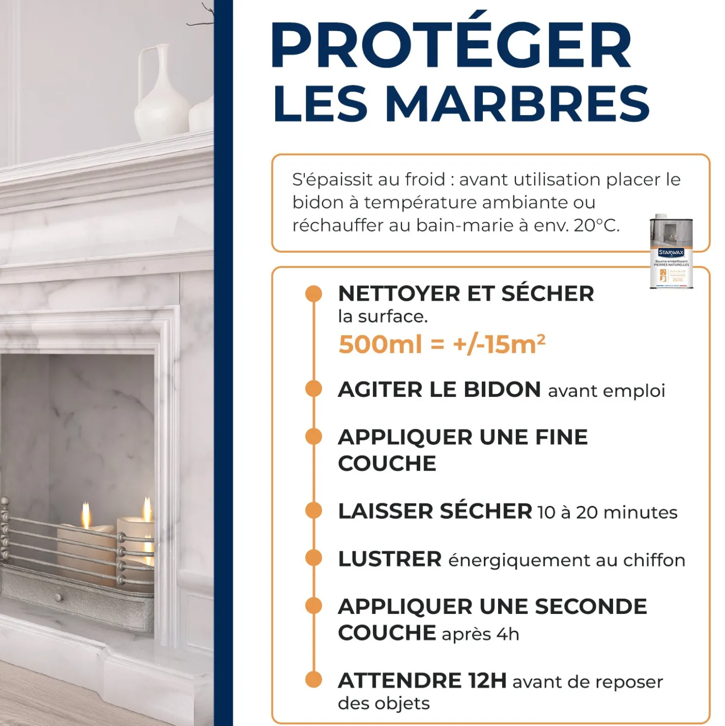 Baume embellissant pour marbre et pierres naturelles