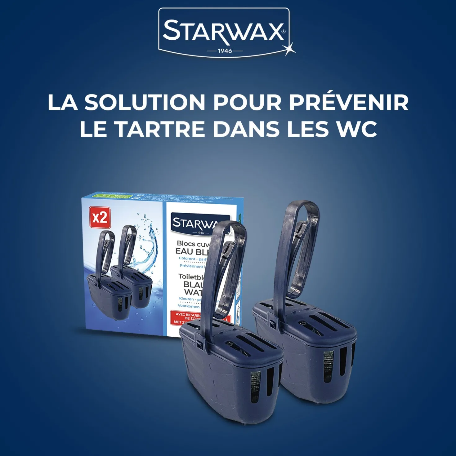 Blocs cuvette eau bleue pour WC