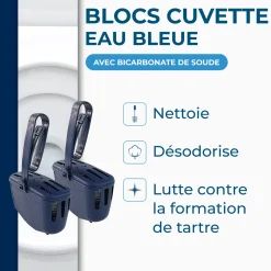 Blocs cuvette eau bleue pour WC