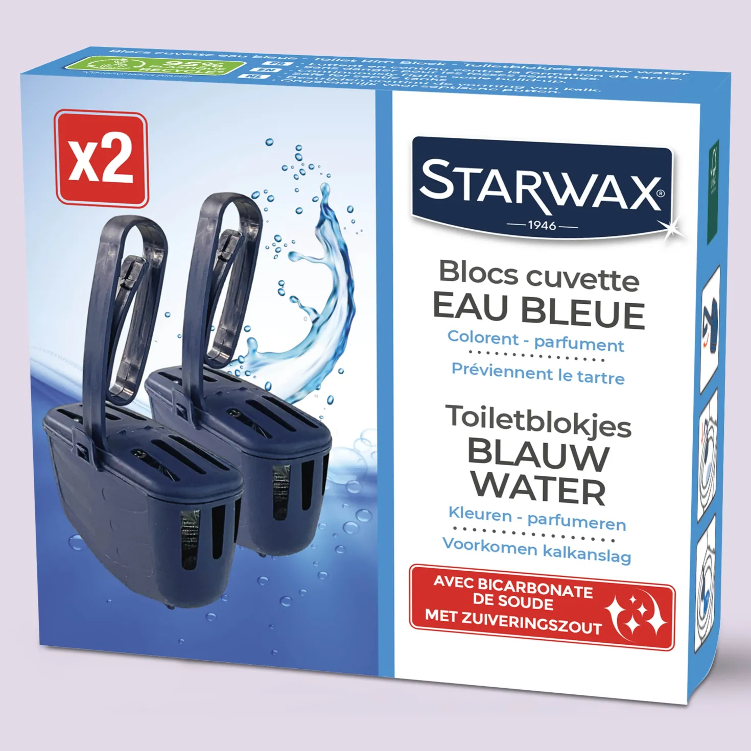 Blocs cuvette eau bleue pour WC