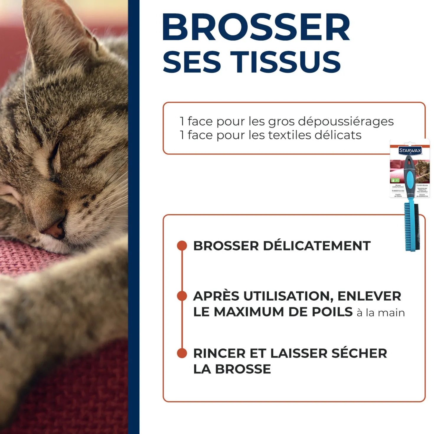 Brosse caoutchouc pour textile