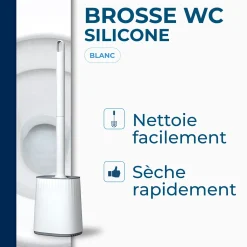 Brosse WC en silicone avec support mural