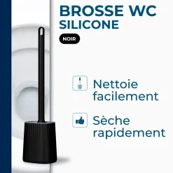 Brosse WC en silicone avec support mural