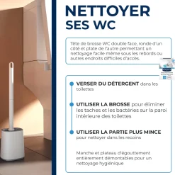 Brosse WC en silicone avec support mural