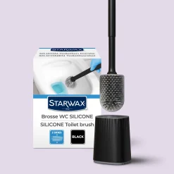 Brosse WC en silicone avec support mural