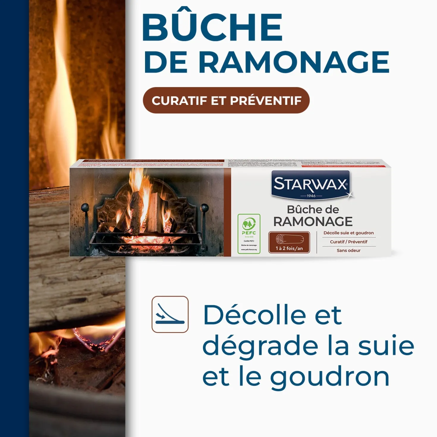 Buche de ramonage pour poêle et cheminée PEFC