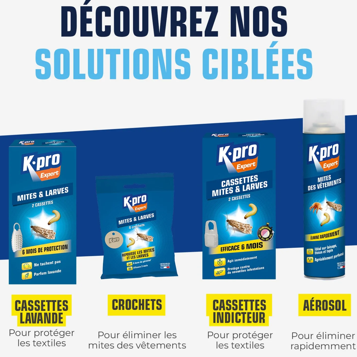 Cassettes contre les mites et larves