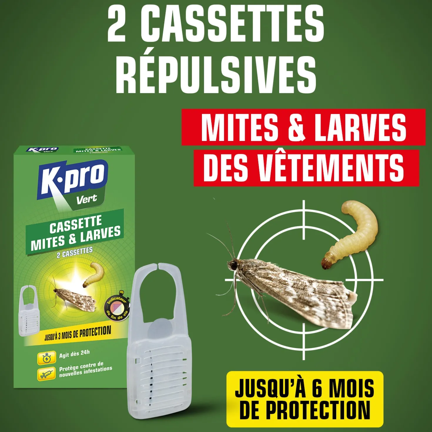 Cassettes répulsives mites des vêtements