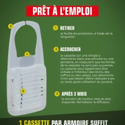 Cassettes répulsives mites des vêtements