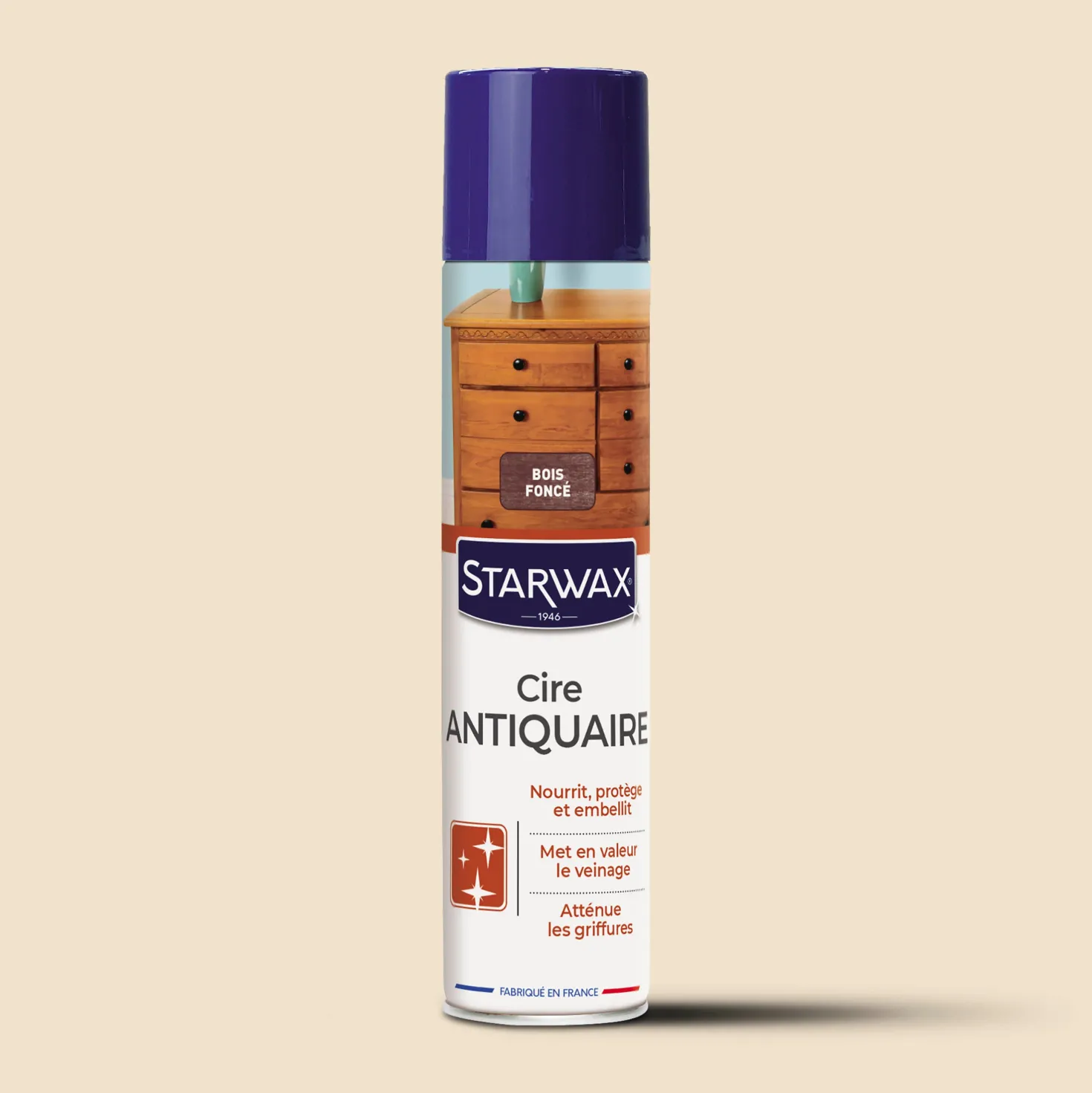 Cire antiquaire aérosol pour bois cirés