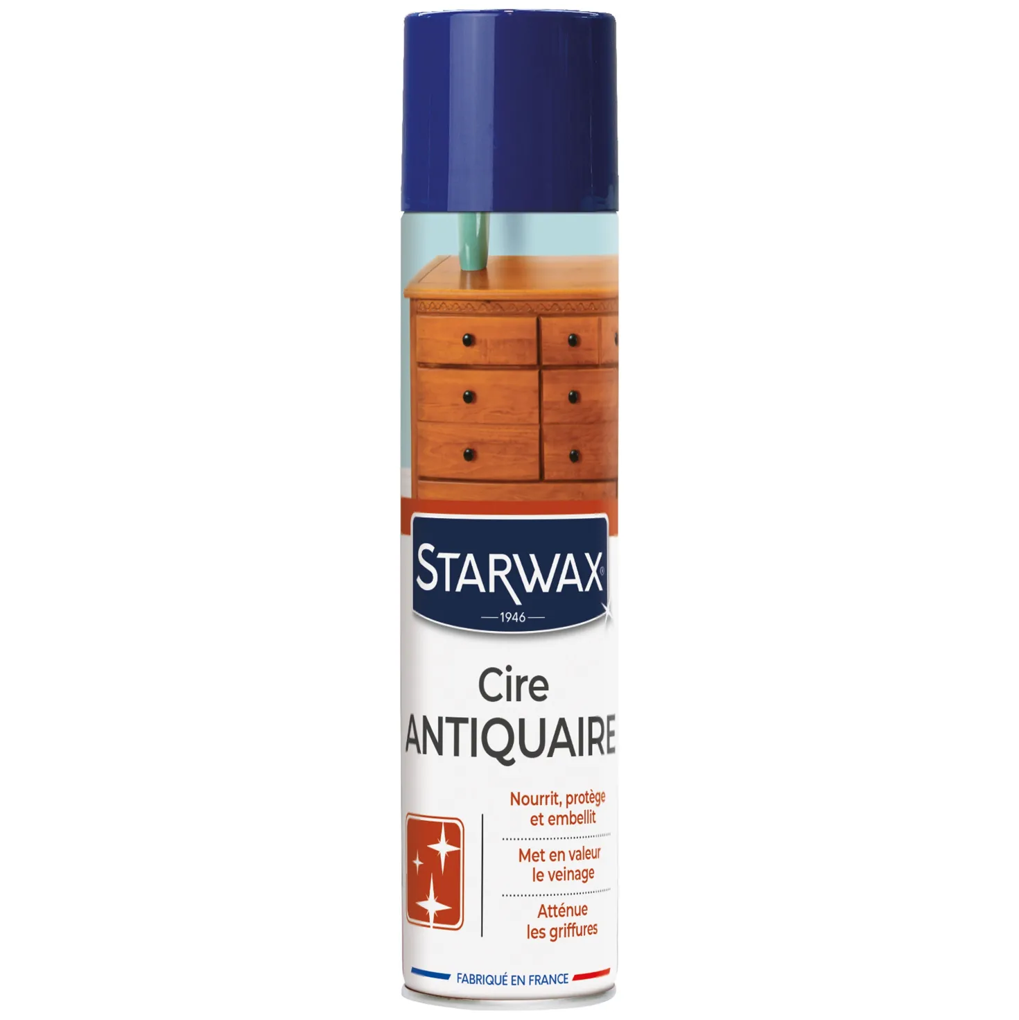 Cire antiquaire aérosol pour bois cirés