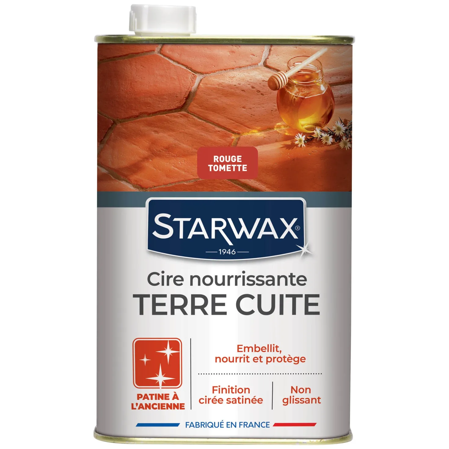 Cire nourrissante (patine à l'ancienne) pour tomettes et terres cuites