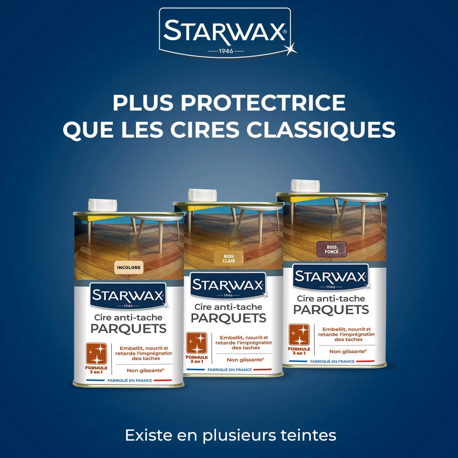 Cire Starlon anti-tache pour parquets cirés