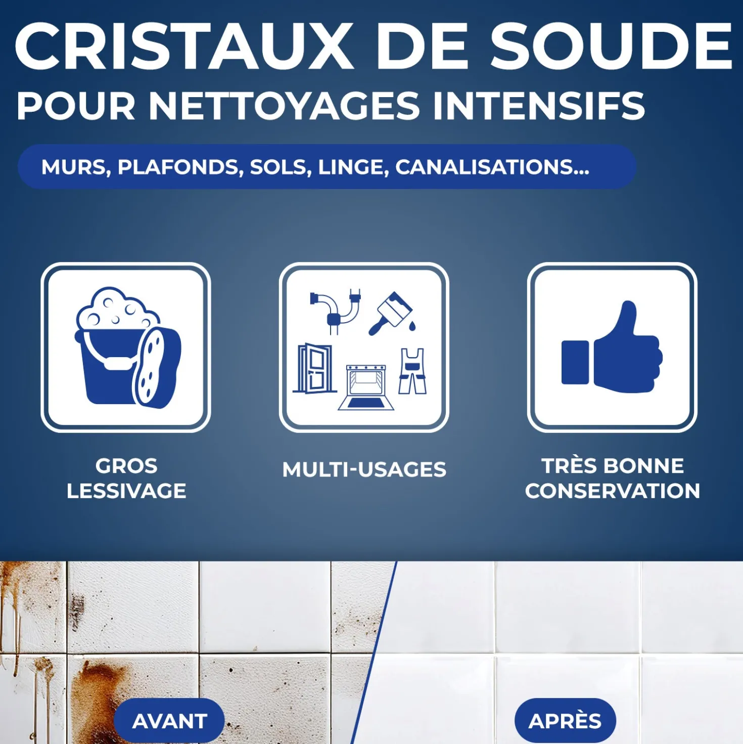 Cristaux de soude gros travaux 1,4kg