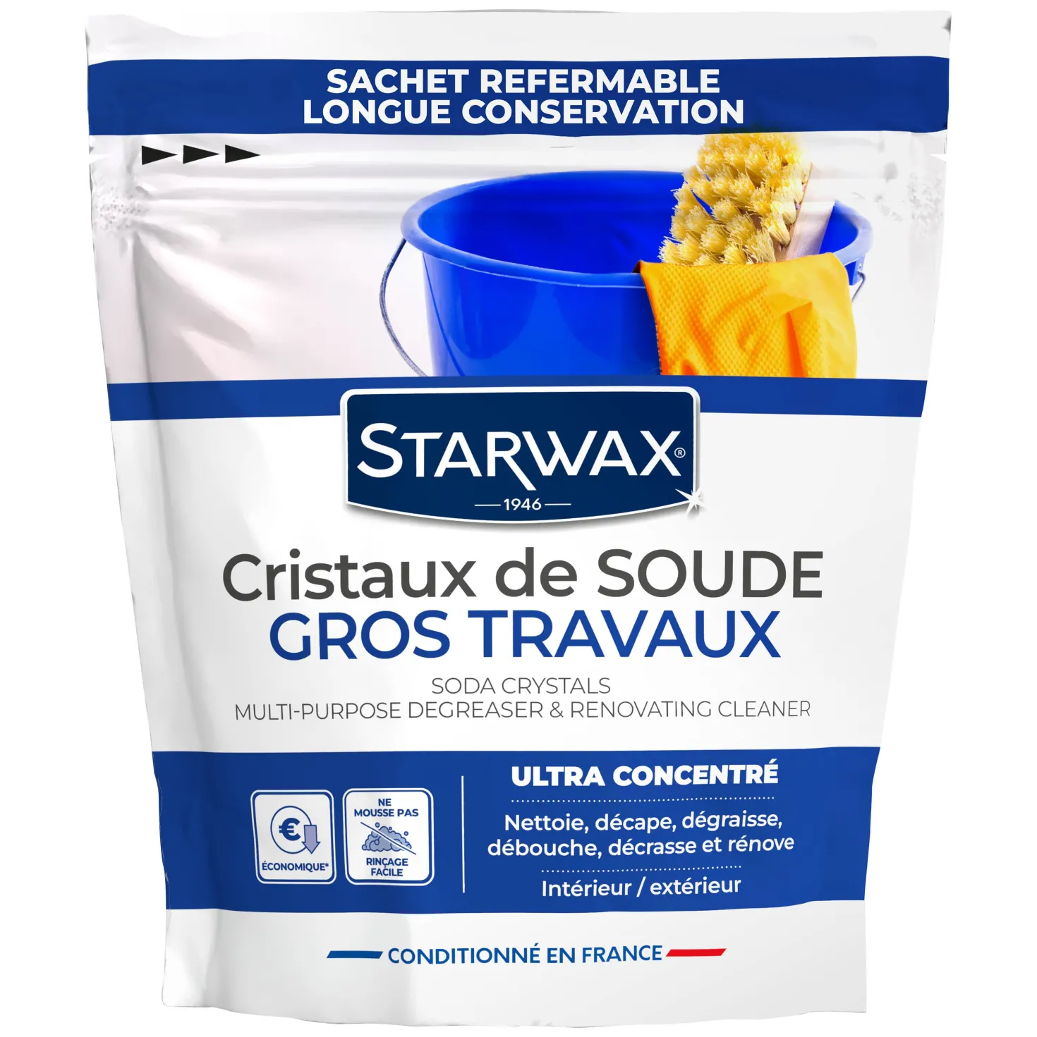 Cristaux de soude gros travaux 1,4kg