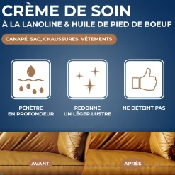 Crème de soin pour cuirs colorés