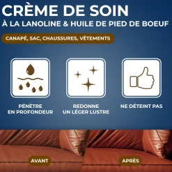 Crème de soin pour cuirs colorés