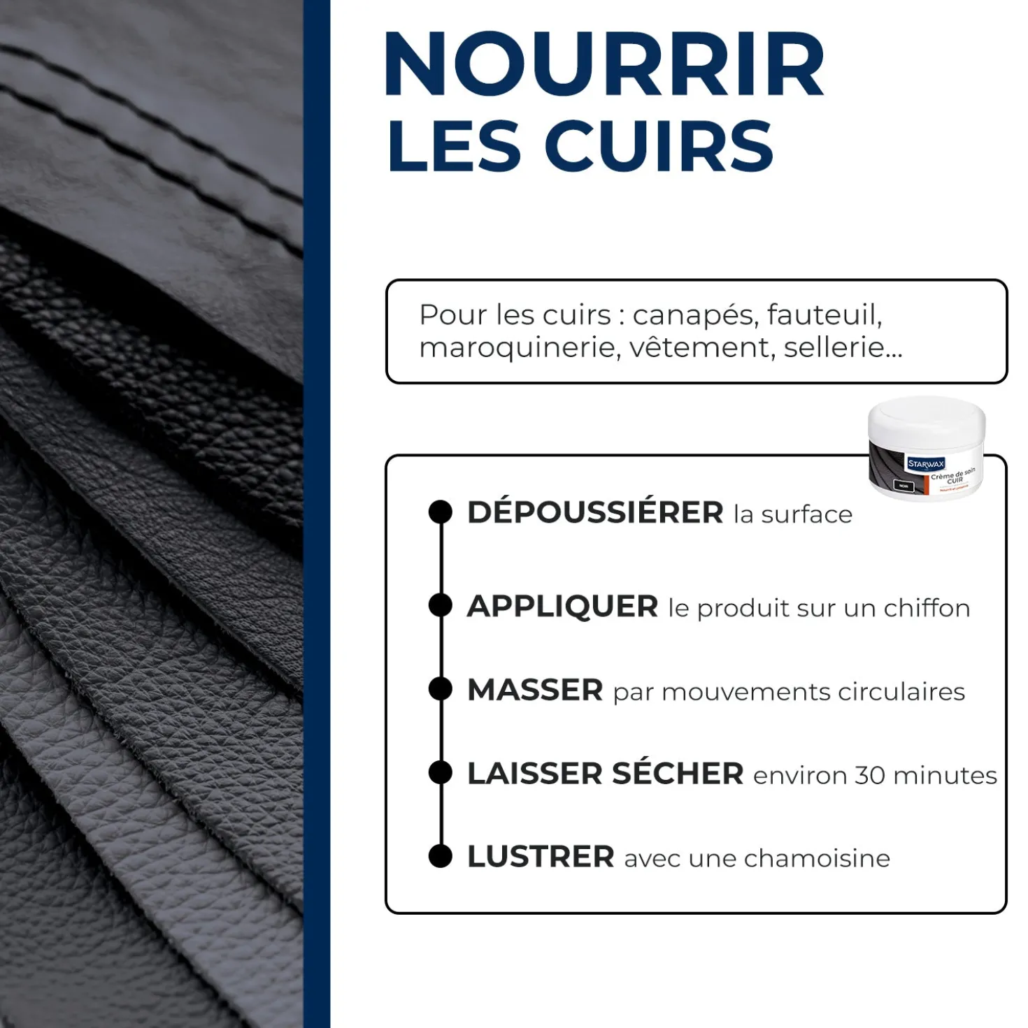 Crème de soin pour cuirs colorés