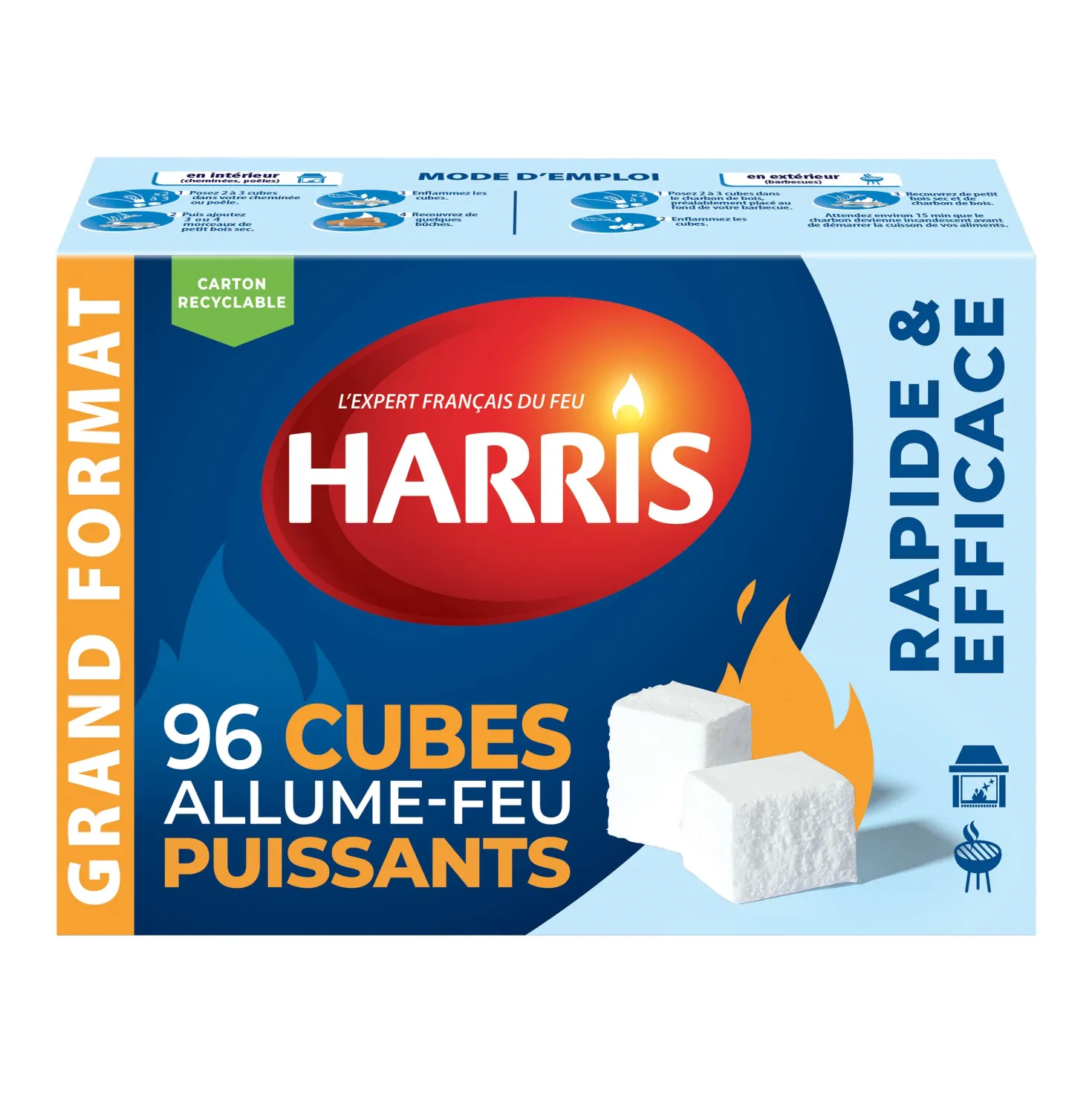 96 cubes allume feu sans odeur