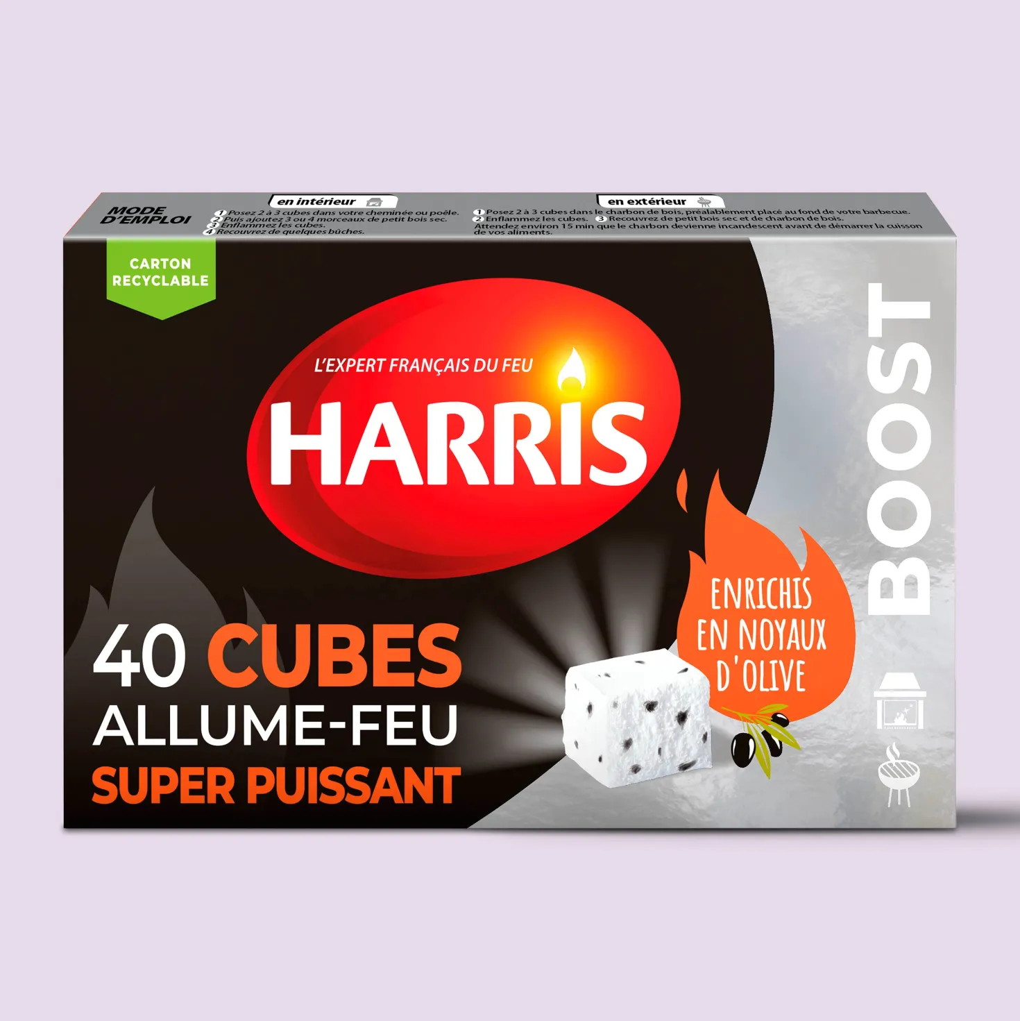 40 cubes allume feu super puissant