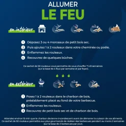 Cylindre Rouleaux allume feu 100% végétal