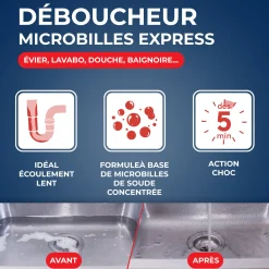Déboucheur microbilles pour canalisations