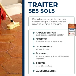 Décapant cire avant rénovation pour tomettes et terres cuites