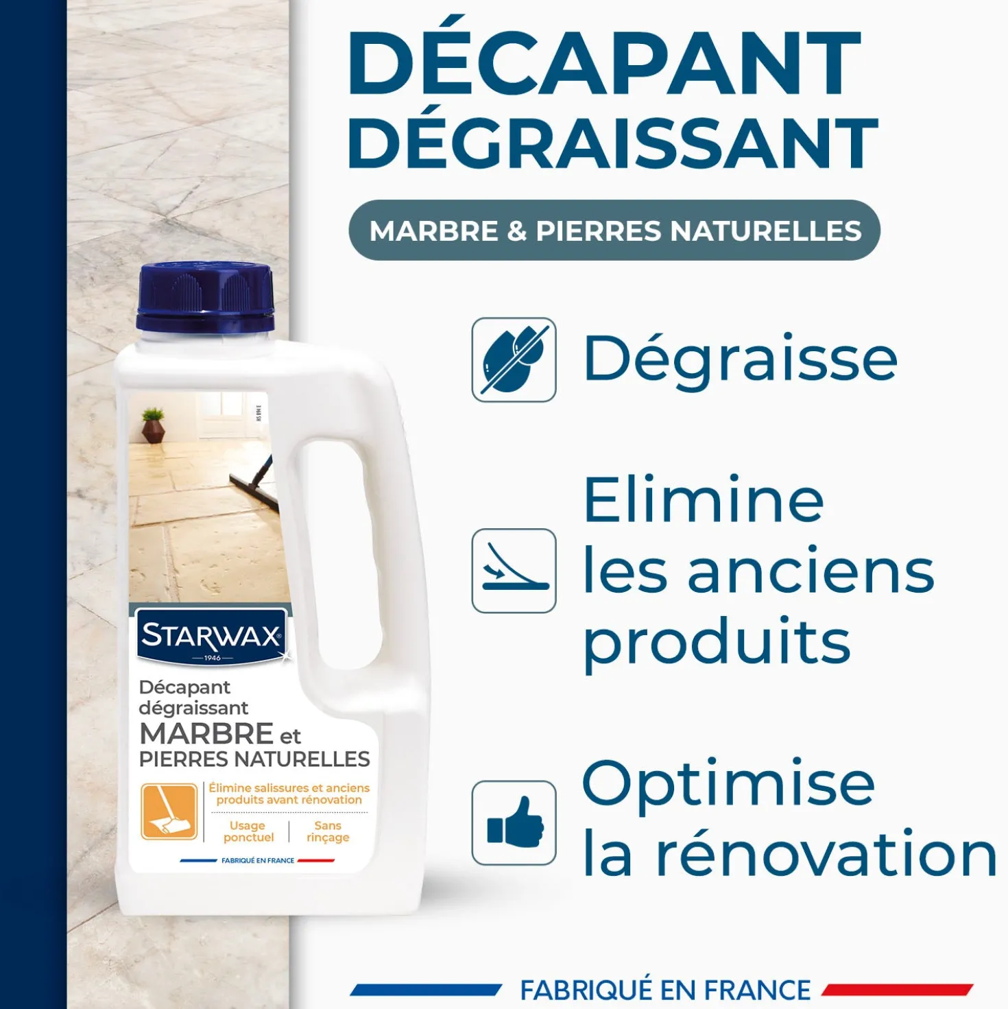 Décapant dégraissant Marbre et pierres naturelles