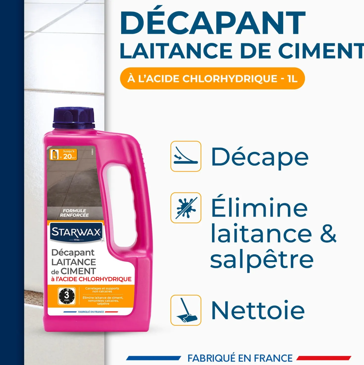 Décapant laitance de ciment