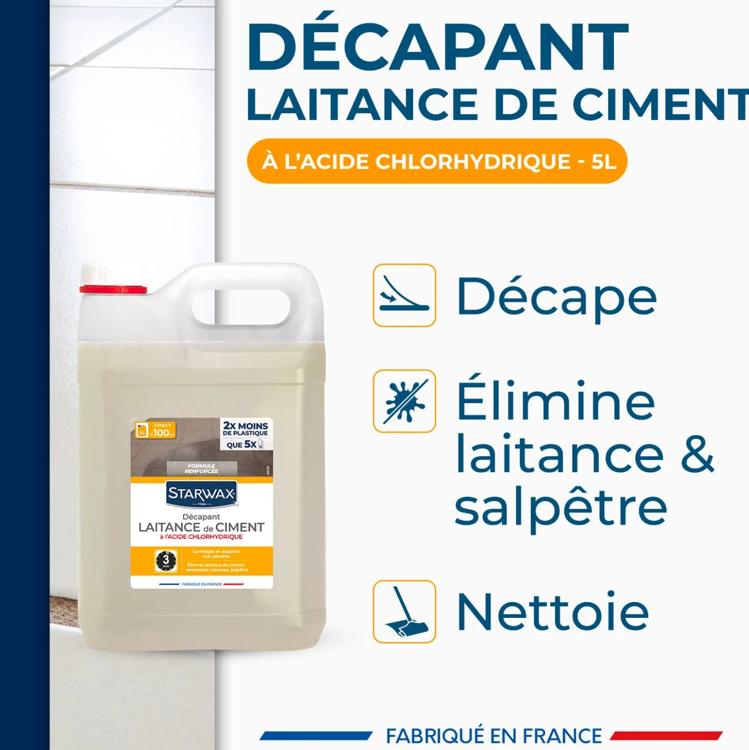 Décapant laitance de ciment