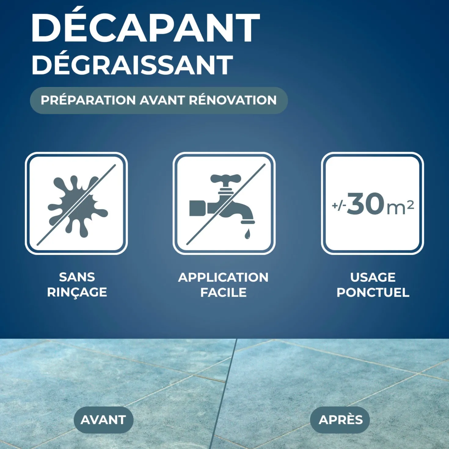 Décapant sans rinçage pour sols intérieurs
