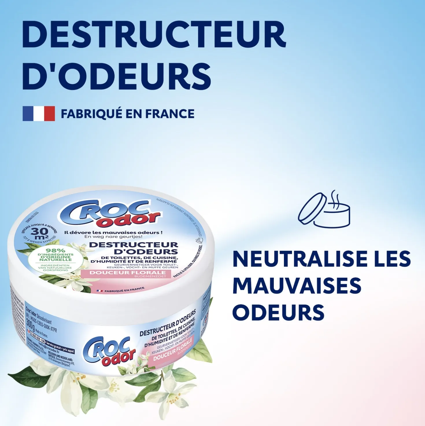 Destructeur d'odeurs douceur florale