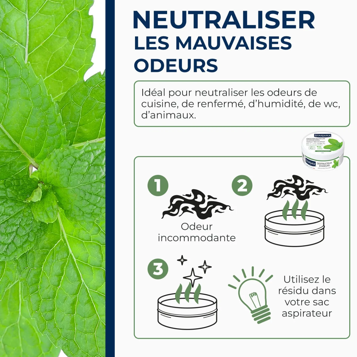 Destructeur d'odeurs Menthe
