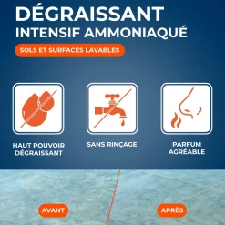 Dégraissant intensif ammoniaqué multi-usages