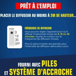Diffuseur automatique contre les mouches et moustiques