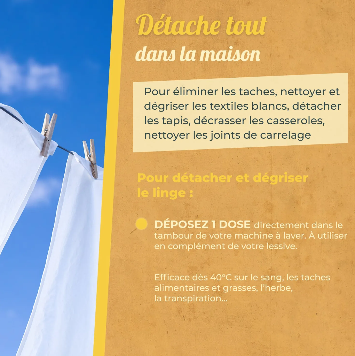 Doses prêtes à l'emploi détachantes & raviveur de blancheur – Percarbonate de Soude