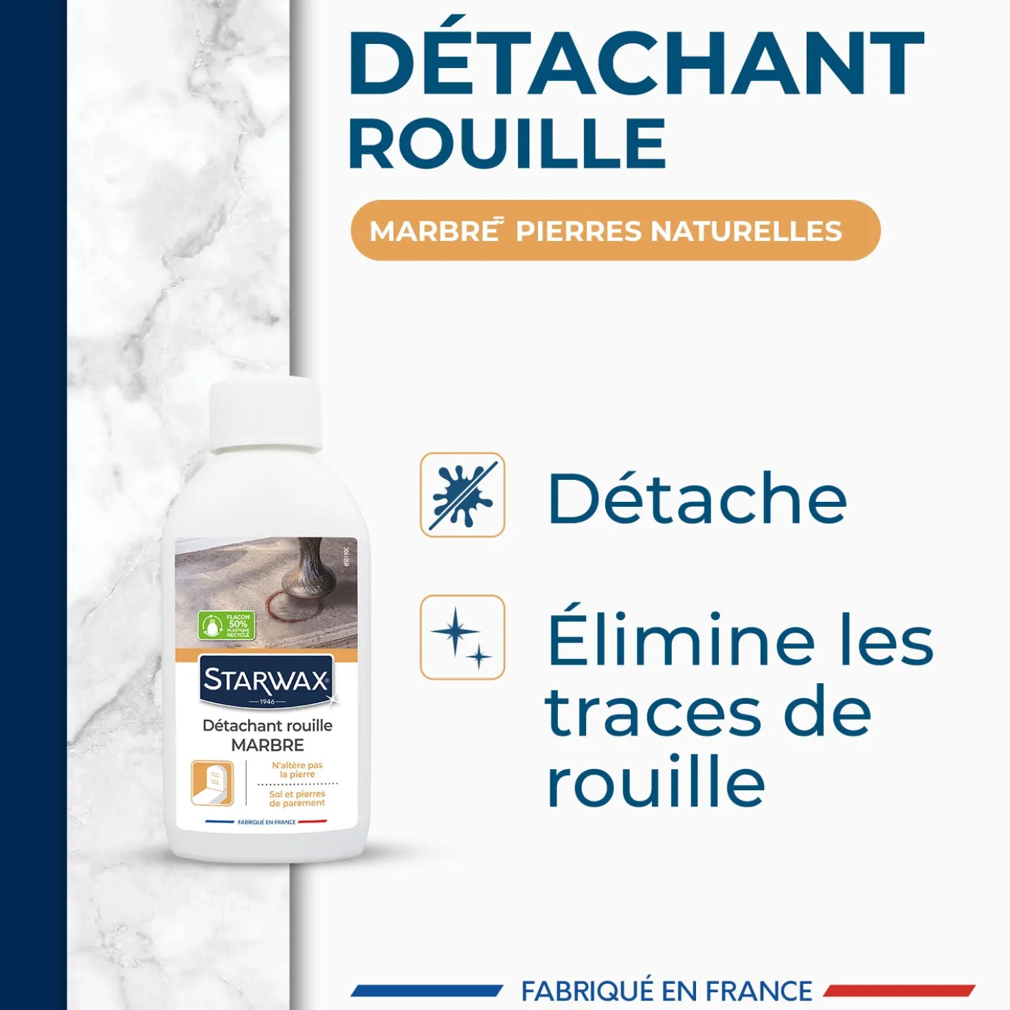 Détachant rouille pour marbre et pierres naturelles