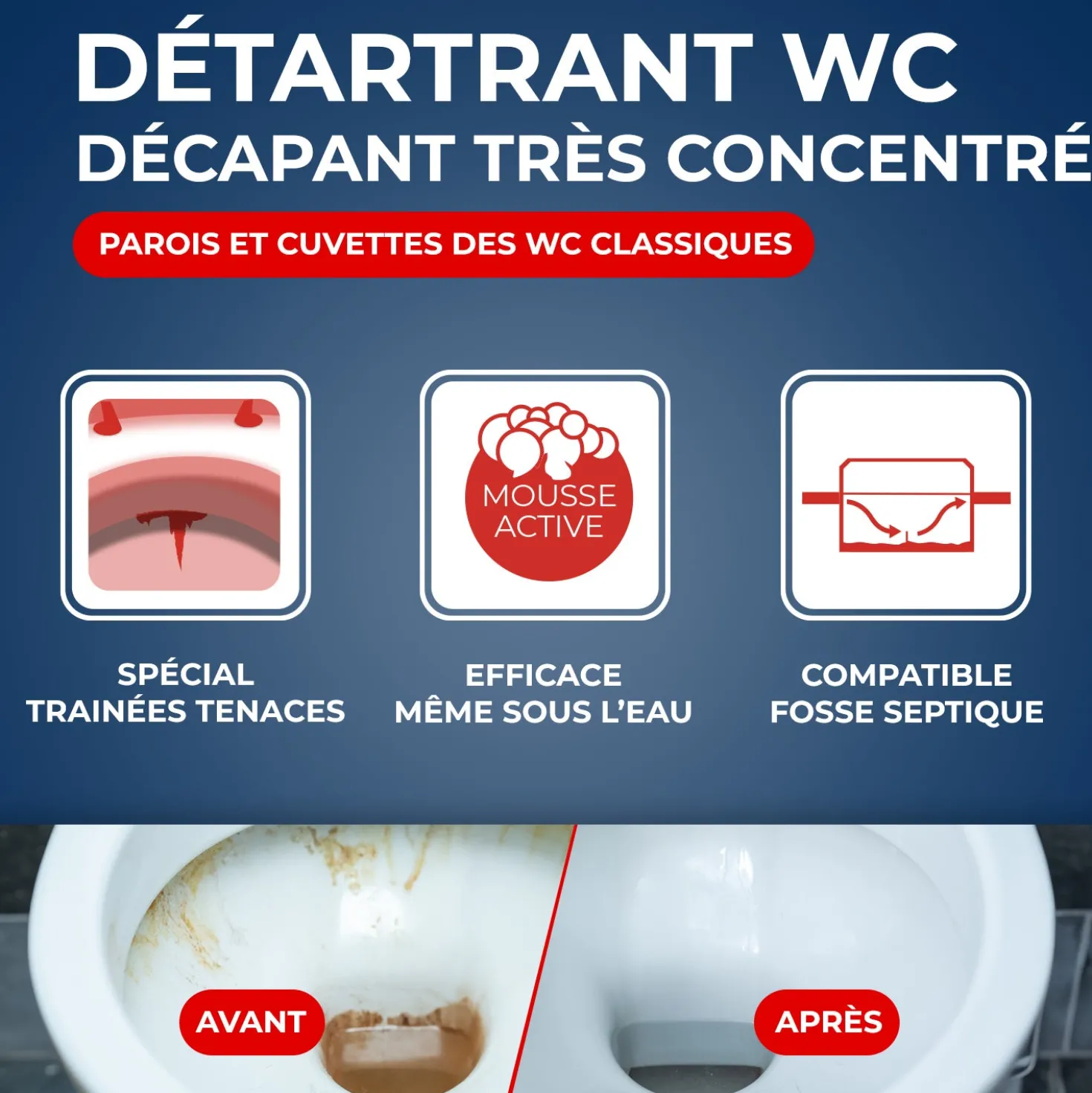 Détartrant surpuissant poudre pour WC