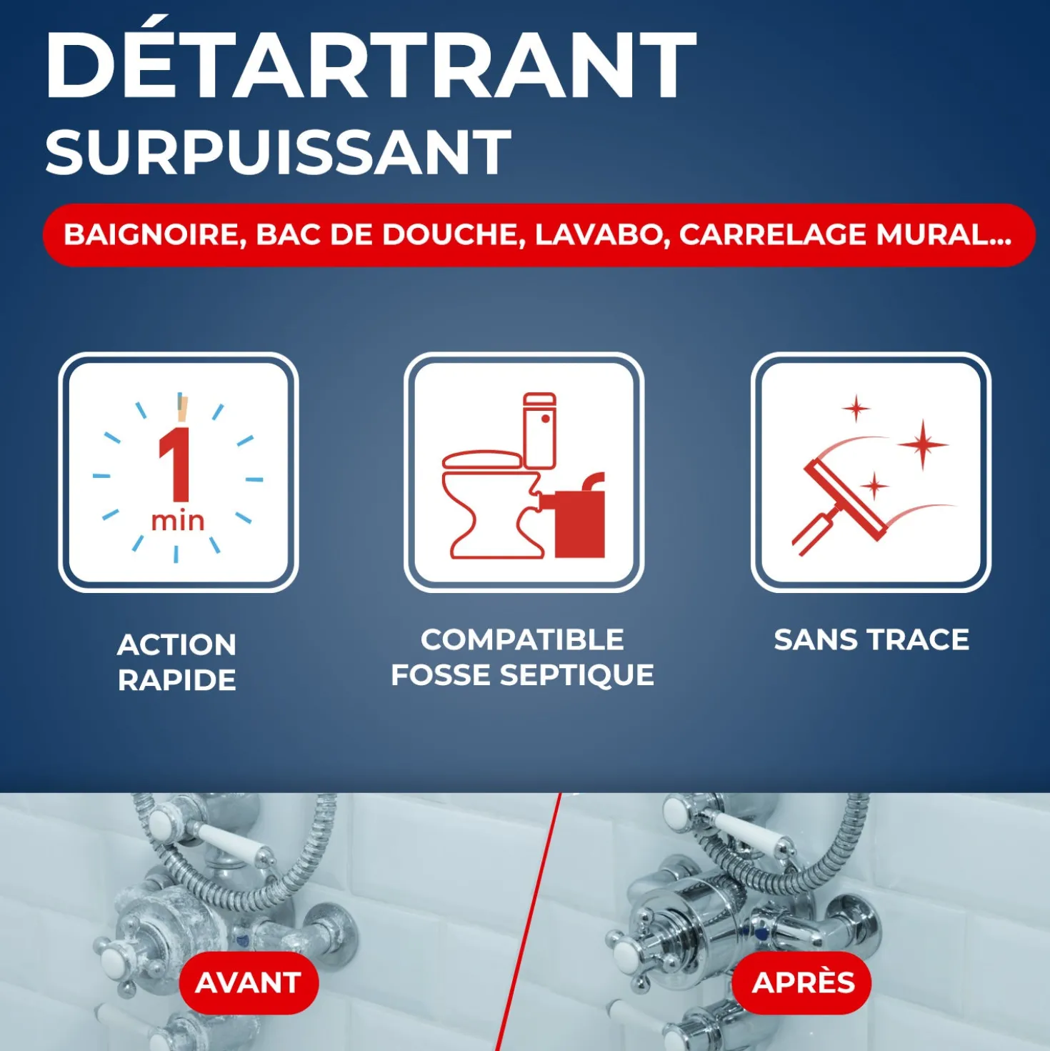 Détartrant surpuissant pour salle de bains