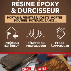 Durcit les bois abimés par l'humidité